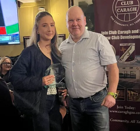 Ladies Player of the year award being presented.